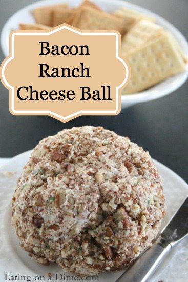 Bacon Ranch Cheese Ball Recipe - Easy Appetizer - Bacon Cheese Ball