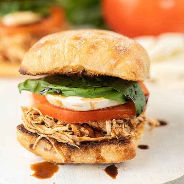 Balsamic Chicken Caprese Sliders - Easy Chicken Caprese Sliders