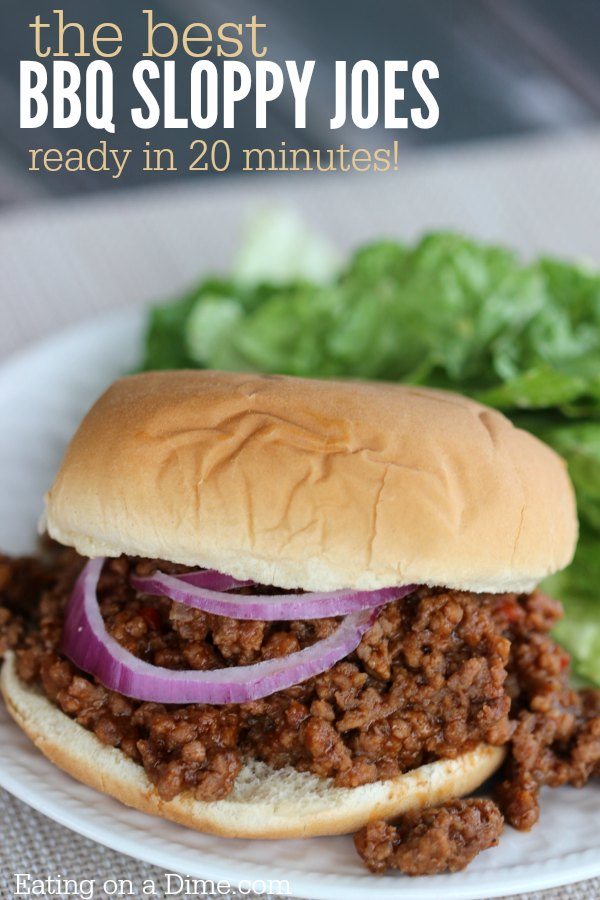 Quick and Easy BBQ Sloppy Joes Recipe - Eating on a Dime