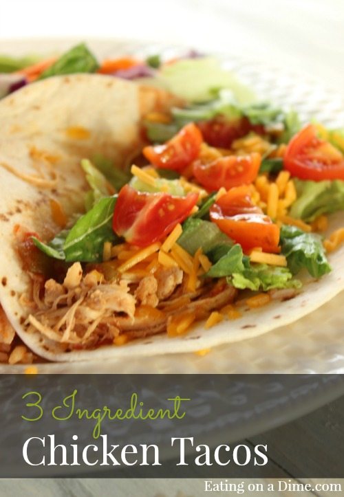 Crock Pot Shredded chicken tacos- Slow Cooker Shredded Chicken Tacos