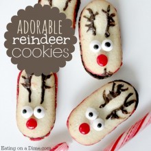 Adorable Reindeer Cookies - Easy Christmas Cookies - Eating on a Dime