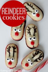 Adorable Reindeer Cookies - Easy Christmas Cookies - Eating On A Dime