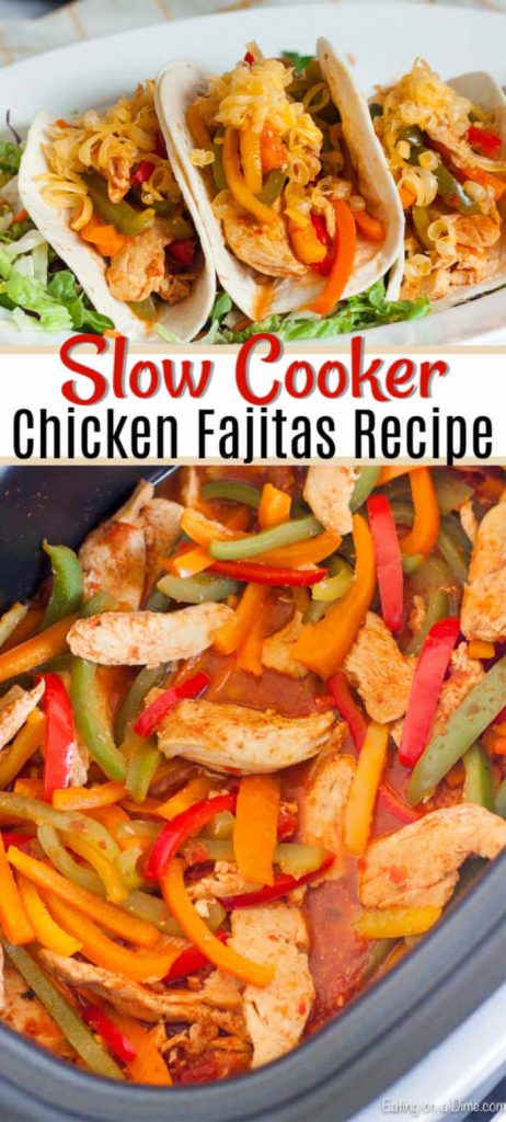 Crockpot chicken fajitas recipe - Only 4 ingredients!