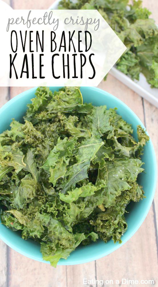 Perfectly crispy, oven baked kale chips recipe