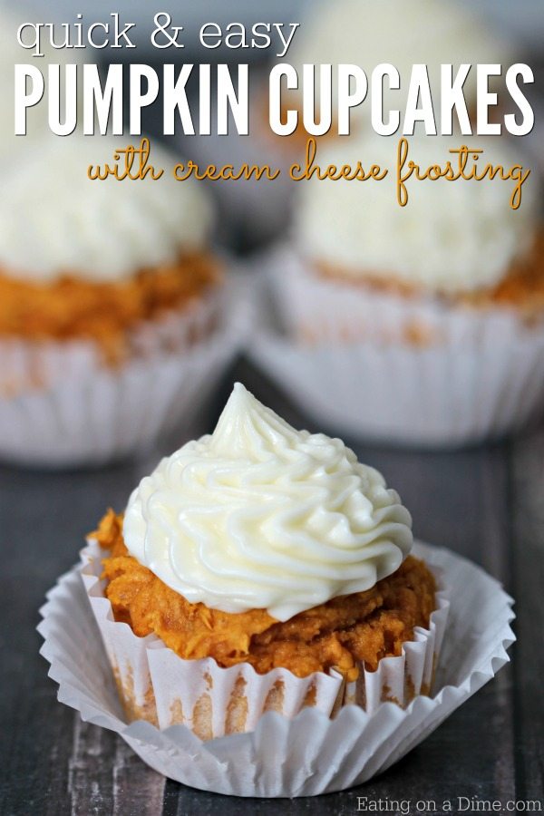Pumpkin Cupcakes Recipe with Easy Cream Cheese Frosting