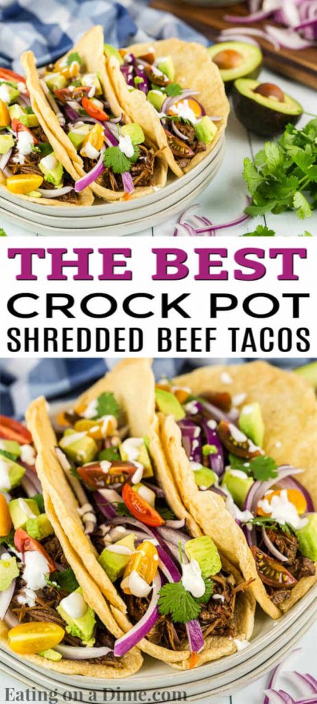 Crock pot shredded beef tacos - Only 3 ingredients