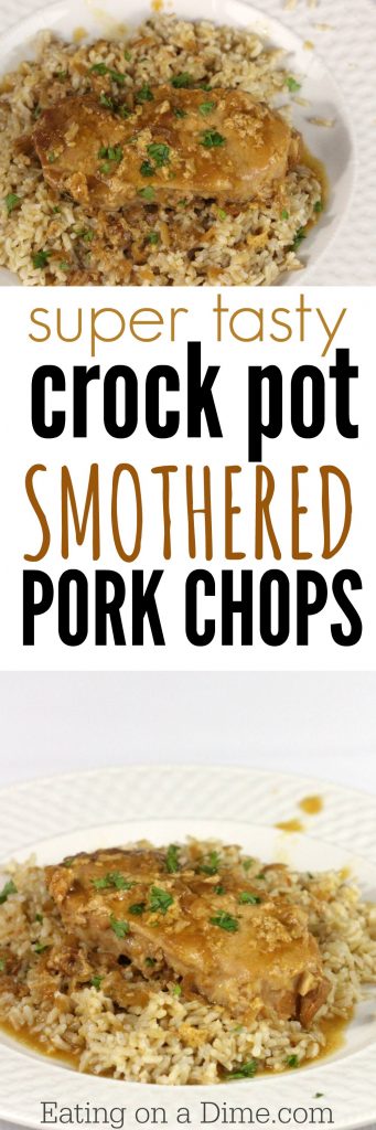 Crock Pot Smothered Pork Chops - Eating on a Dime