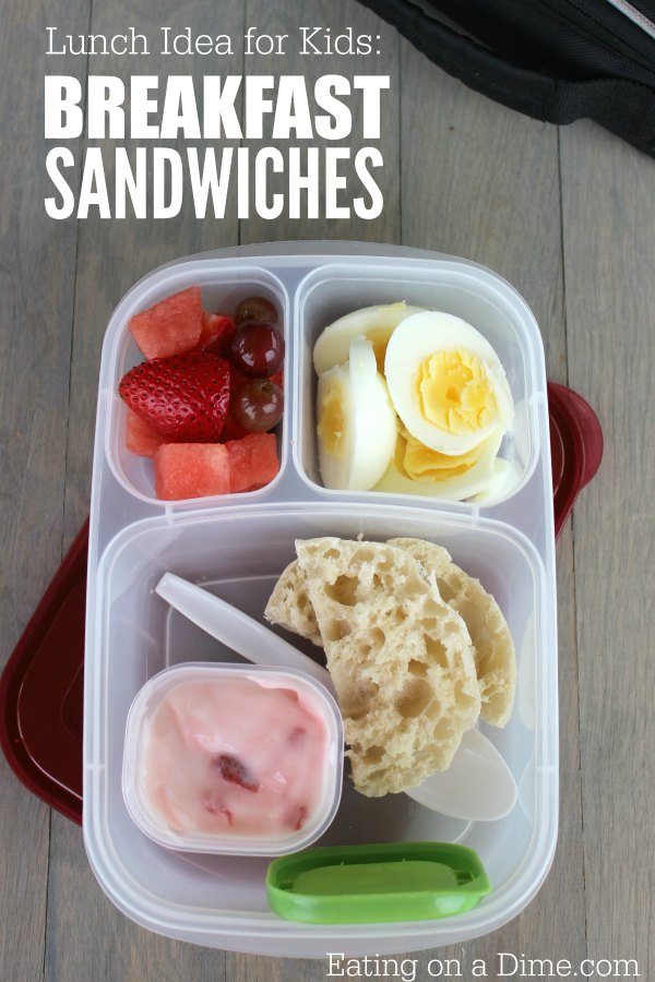 Lunch Ideas for Kids - Breakfast Sandwiches - Eating on a Dime