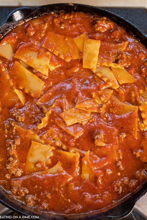 Skillet lasagna recipe - cast Iron skillet lasagna recipe