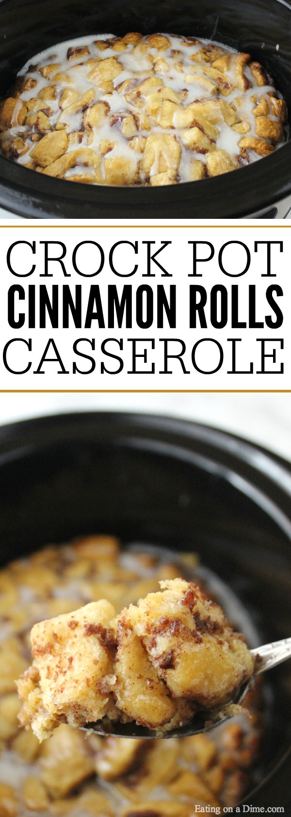 Crock Pot Cinnamon Roll Casserole Easy Slow Cooker Cinnamon Rolls