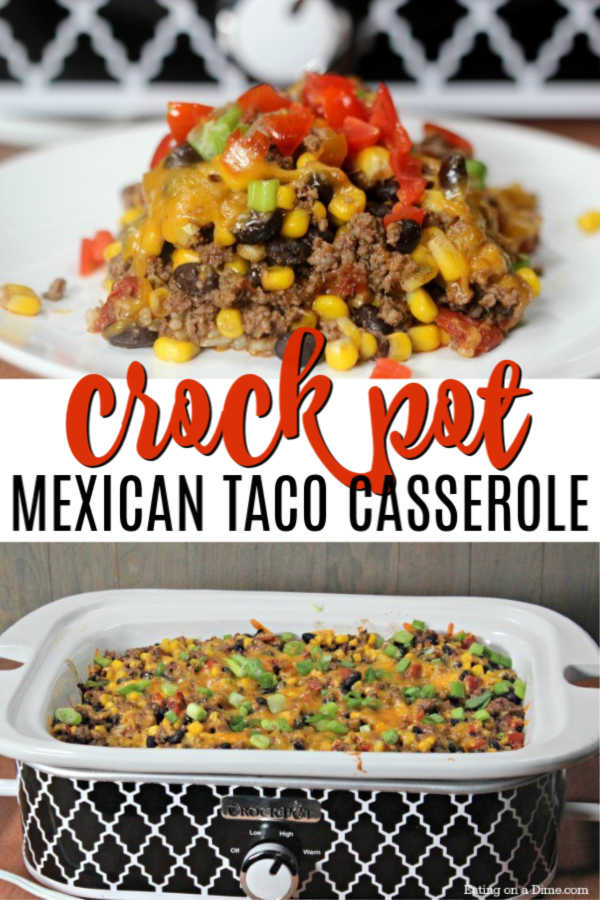 Crock Pot Mexican Taco Casserole Recipe - Slow Cooker Taco Casserole