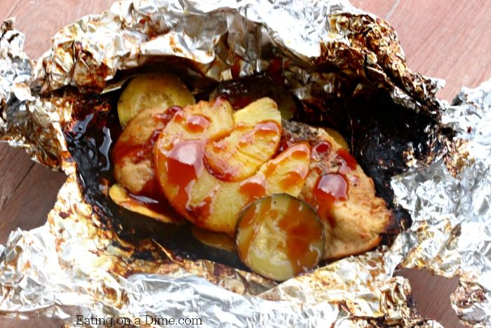 Foil Packet Hawaiian BBQ Chicken Recipe - Eating On A Dime