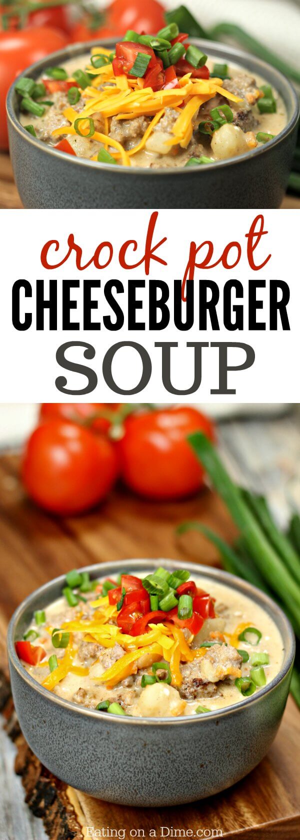 Crock pot Cheeseburger Soup Recipe - Eating on a Dime