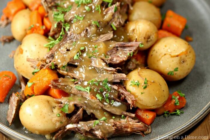 This Instant Pot Roast Dinner Recipe is amazing! It is truly the best Pressure Cooker Pot Roast Dinner recipe. The gravy is so delicious. You will see why it's the Best Pot Roast Recipe for the Instant Pot. The veggies are packed with flavor! Yum! 