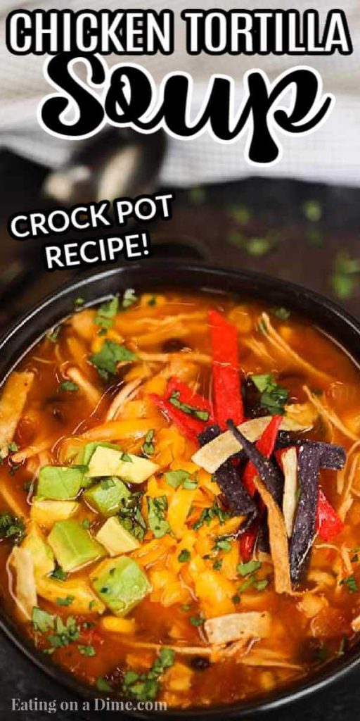 Crockpot chicken tortilla soup recipe (& VIDEO!) - Budget Friendly!
