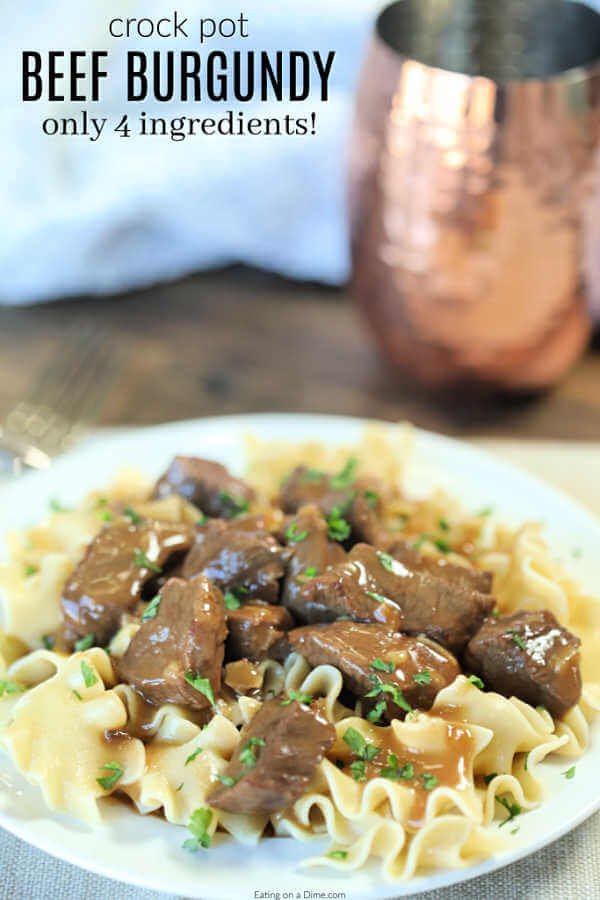 Easy Crock Pot Beef Burgundy Recipe Only 4 ingredients!