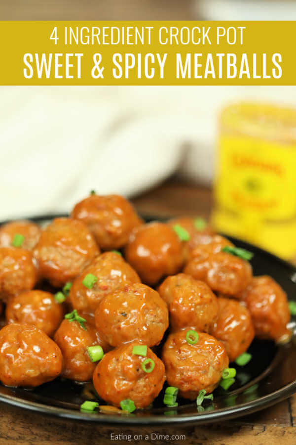 Crock Pot Sweet And Spicy Meatballs Recipe   4 INGREDIENT MEATBALLS 