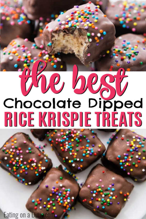 Chocolate Covered Rice Krispie Treats Recipe Chocolate Dipped Treats 