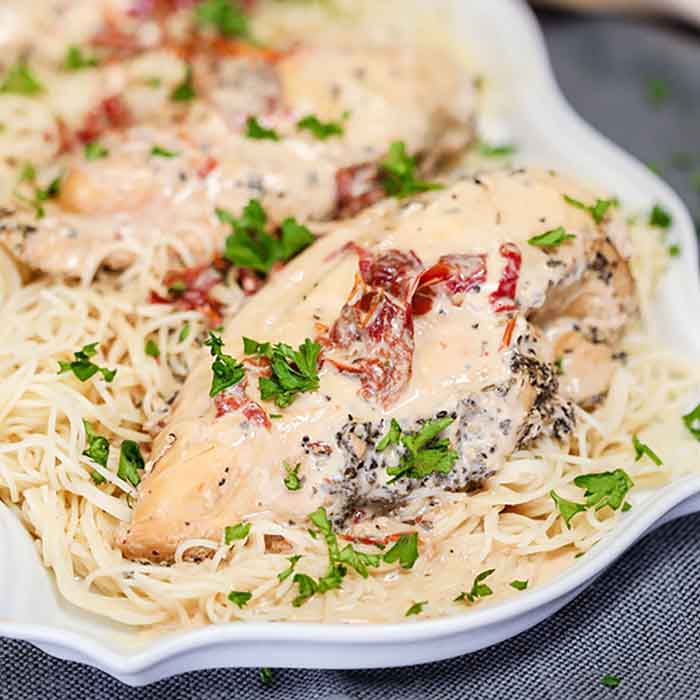 Crock Pot Sun Dried Tomato Chicken Pasta Delicious Slow Cooker Meal