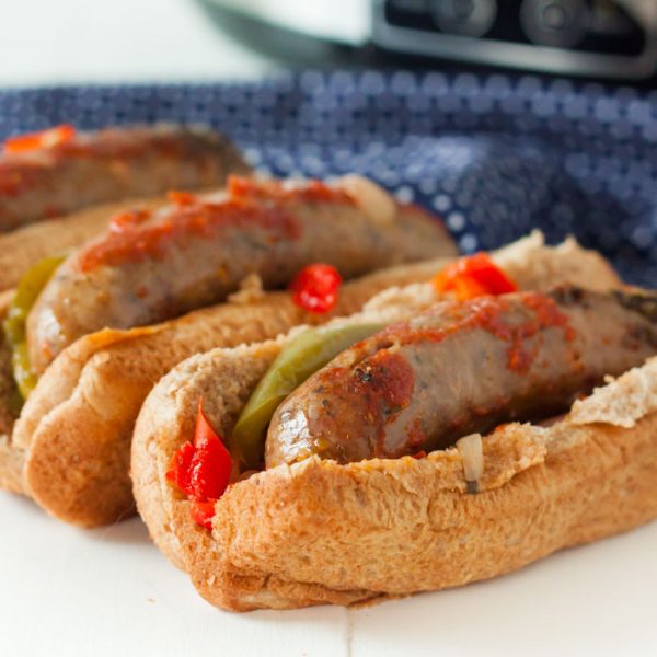 Crockpot Sausage and Peppers -Slow Cooker Italian Sausage