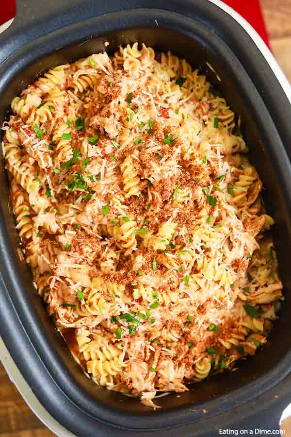 Crock Pot Chicken Parmesan Pasta Recipe Slow Cooker Penne Pasta