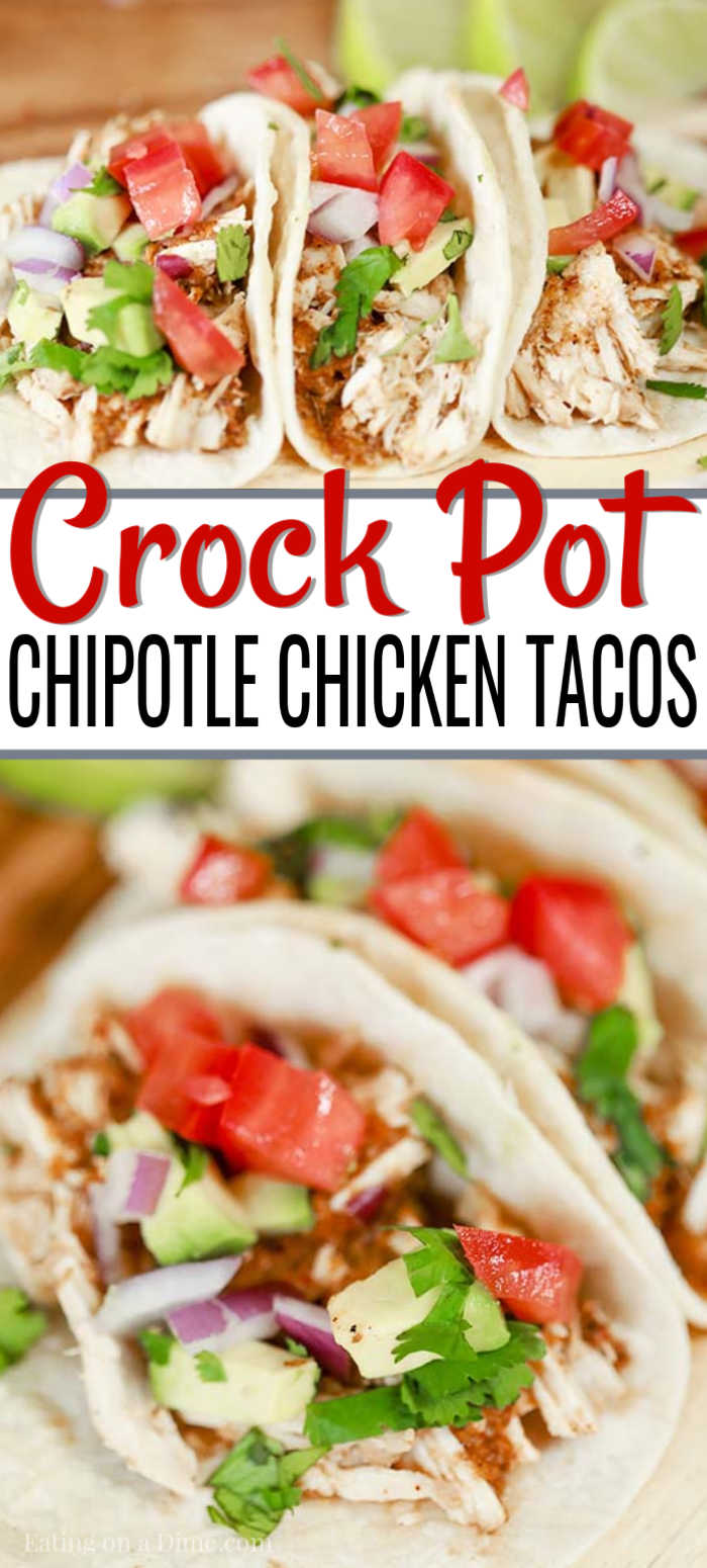 Crock Pot Chipotle Chicken Tacos - Slow Cooker Adobo Chicken Tacos