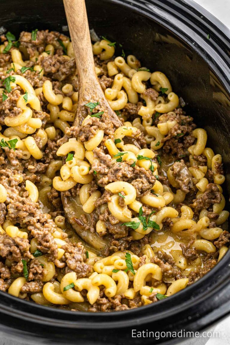 Crock Pot Cheeseburger Macaroni Casserole