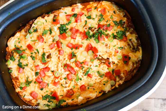 Crock Pot Beef Enchilada and Rice Dip - The Farmwife Cooks