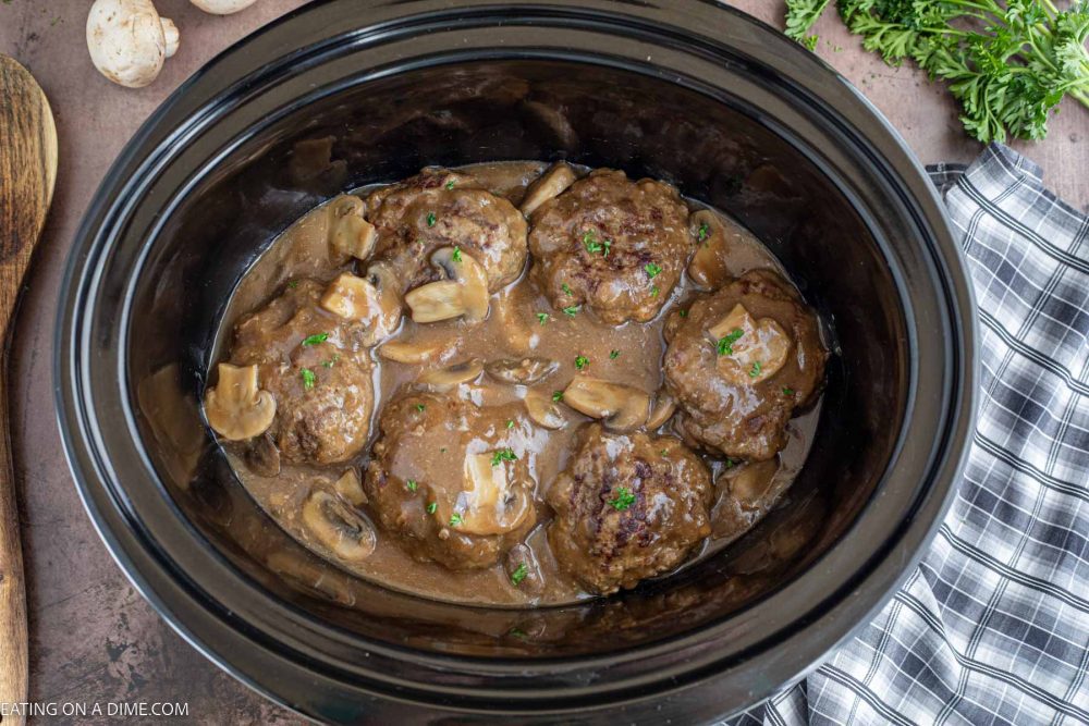 Crockpot Salisbury Steak - Easy Slow Cooker Salisbury Steak