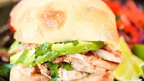 Mexican Chicken Avocado Sandwich-Easy Crock Pot Recipe -Slow Cooker