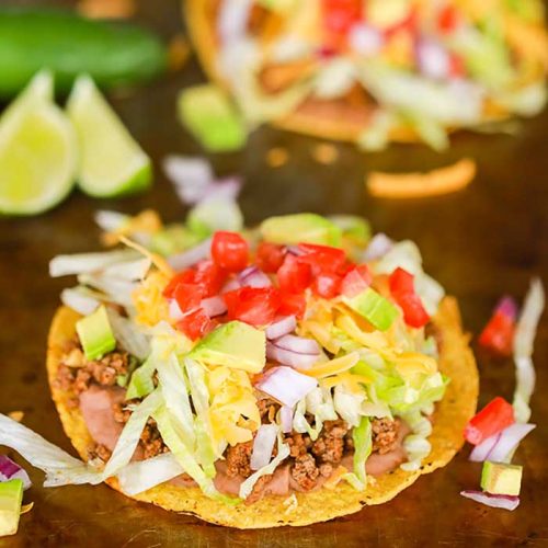 Ground beef tostada recipe - easy ground beef tostadas