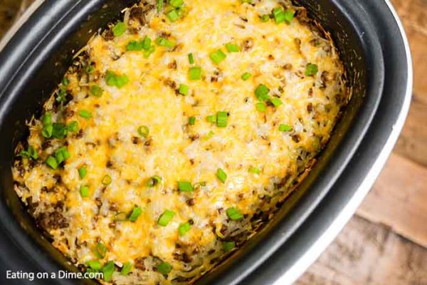 Crock Pot Hamburger Hashbrown Casserole Recipe