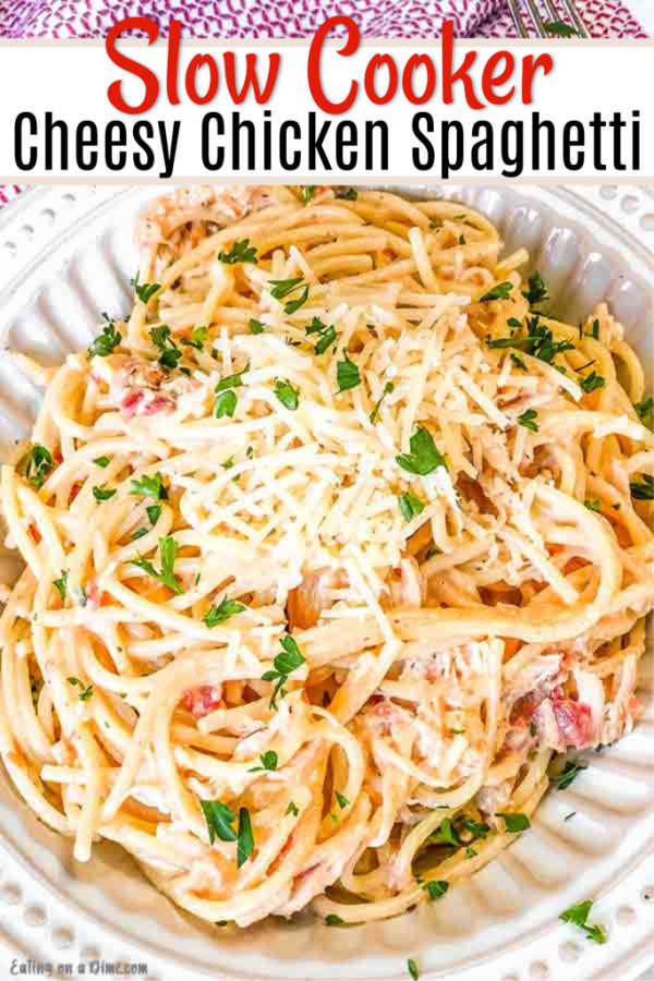 Crock Pot Cheesy Chicken Spaghetti Recipe - crock pot creamy spaghetti