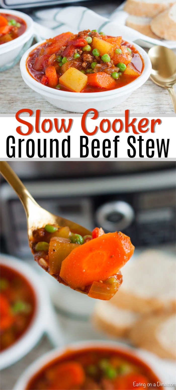 Crock Pot Ground Beef Stew Recipe - Beef Stew with Ground Beef