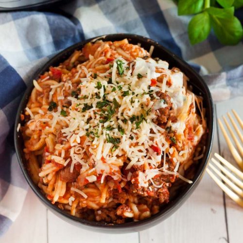 Instant pot Spaghetti Casserole - the best instant pot spaghetti