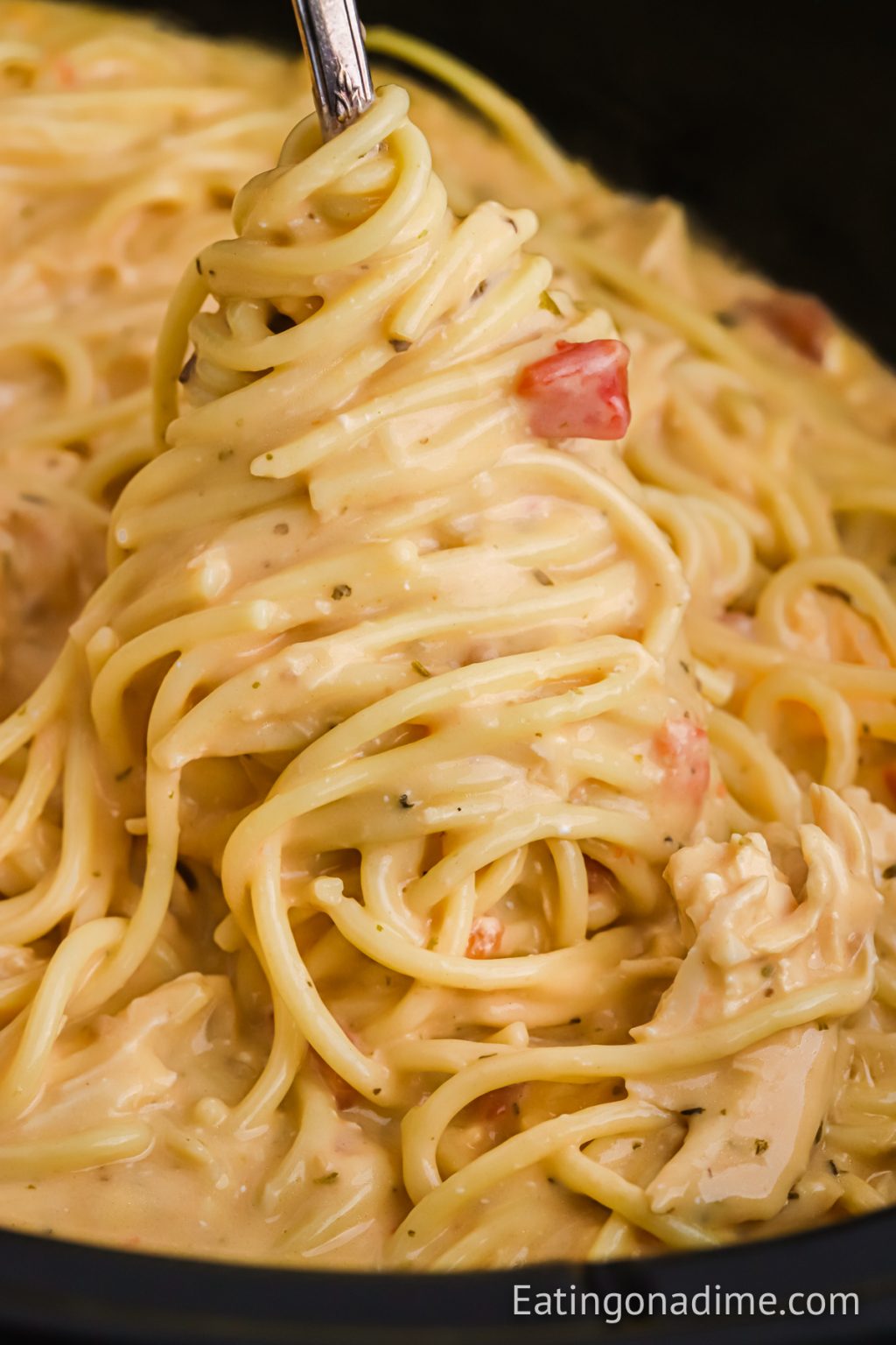 Crockpot Chicken Spaghetti Recipe Slow Cooker Cheesy Spaghetti