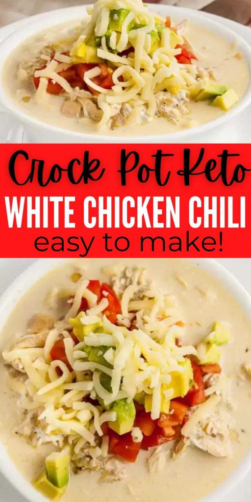 Crock pot Keto White Chicken Chili Recipe - best keto chili