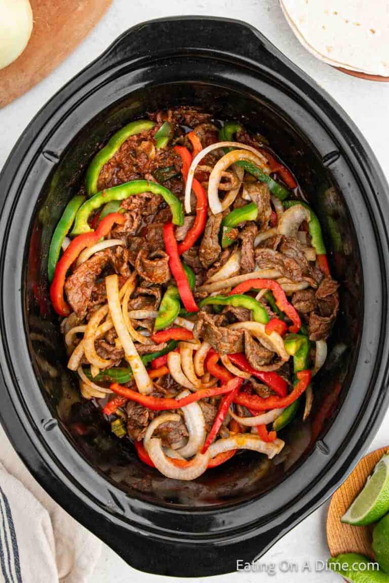 Slow Cooker Steak Fajitas Recipe - Eating on a Dime