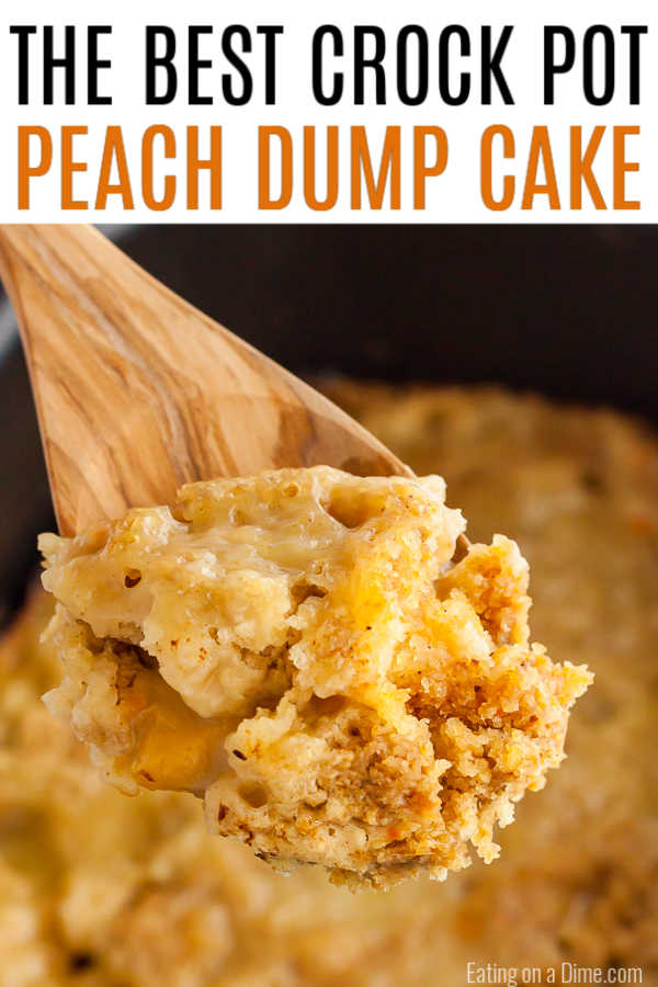 Peach Cobbler Crock Pot Dump Cake - Design Corral