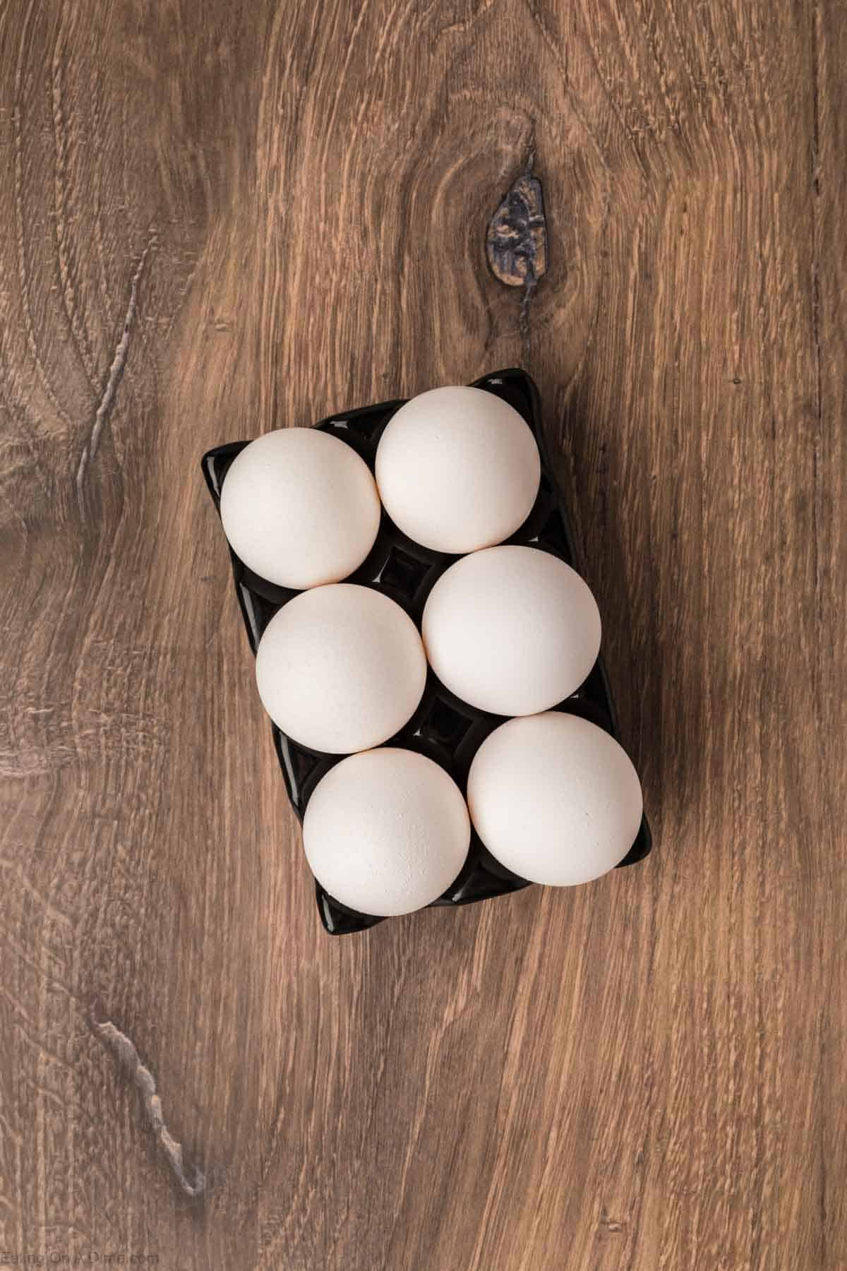 Eggs on a carton