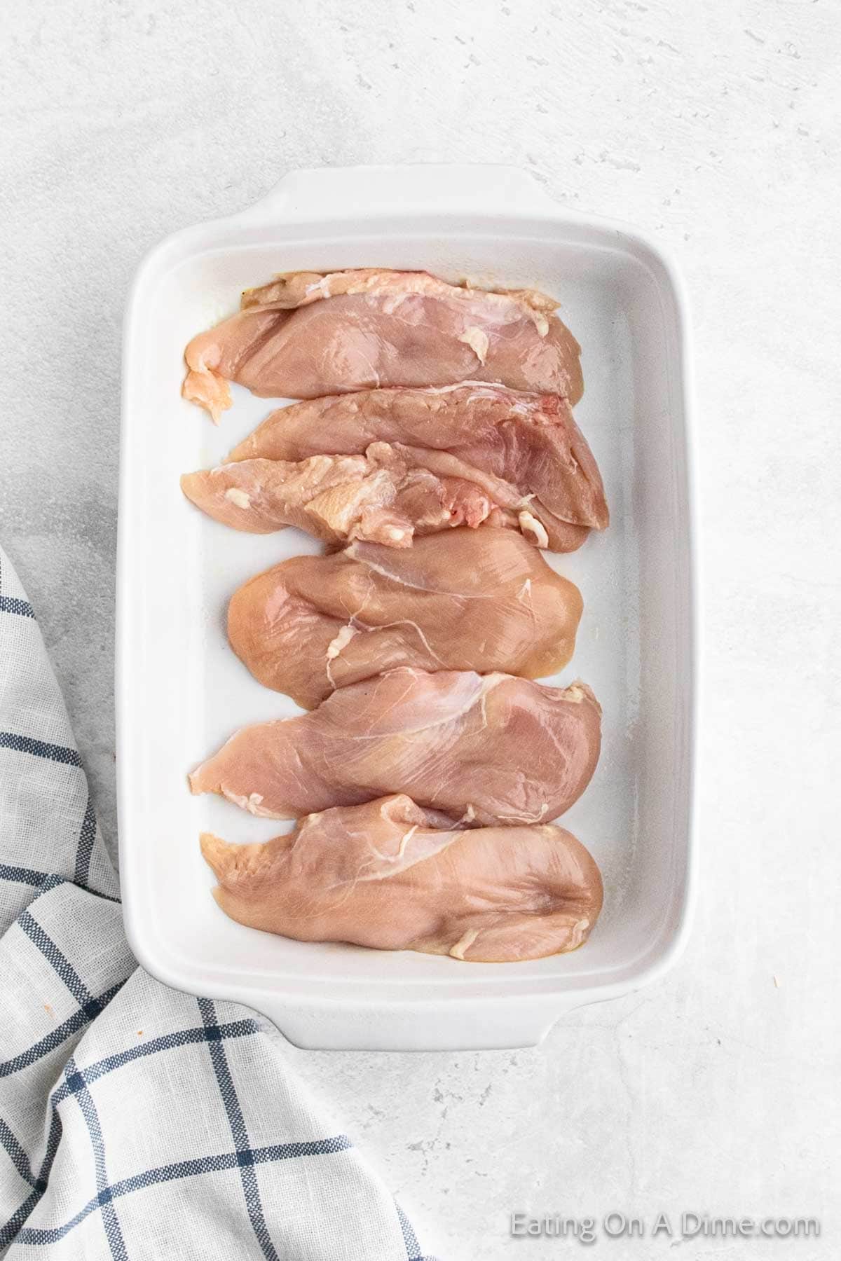 Chicken breast in a baking dish