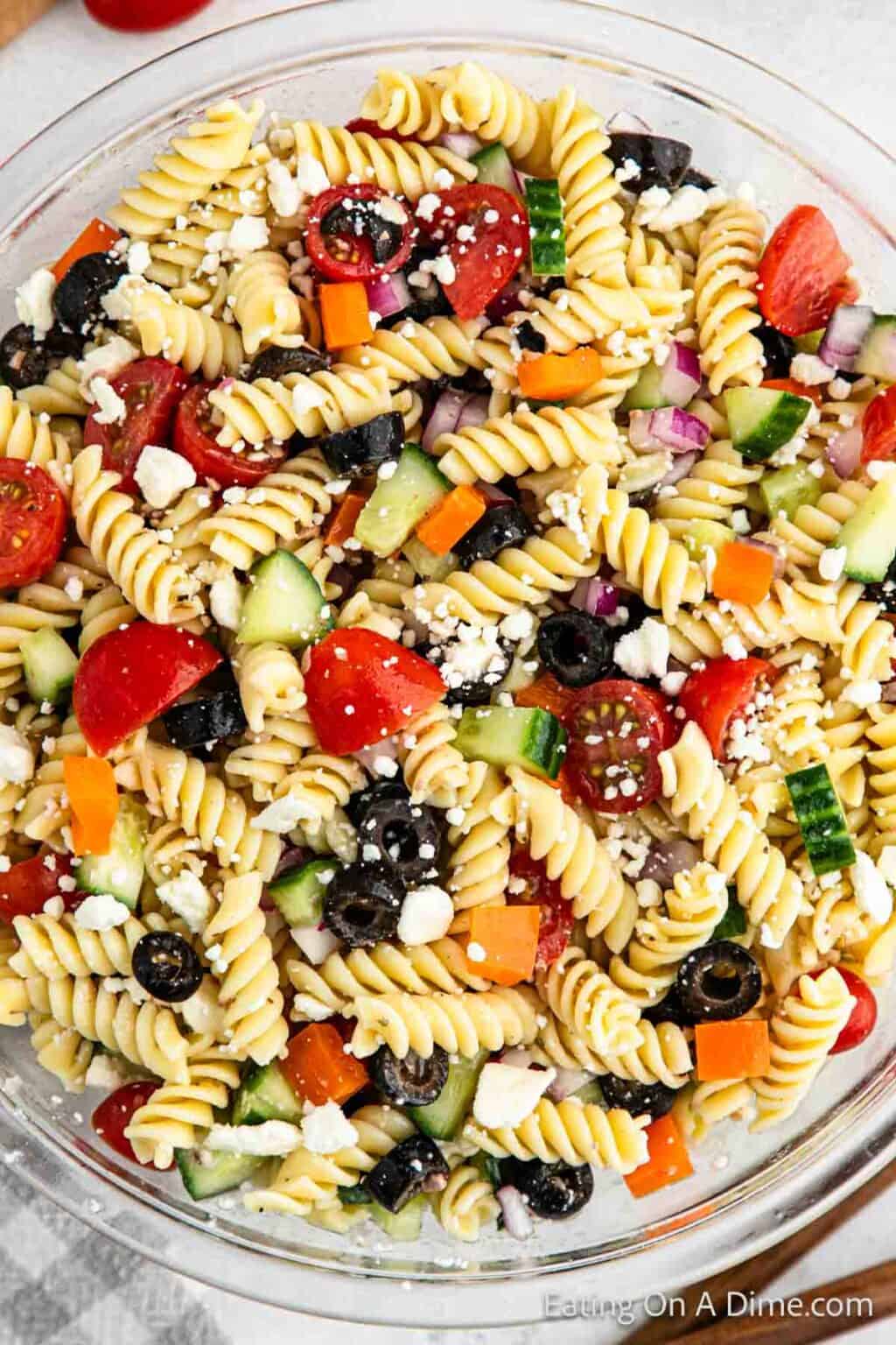 Greek Pasta Salad - Eating on a Dime