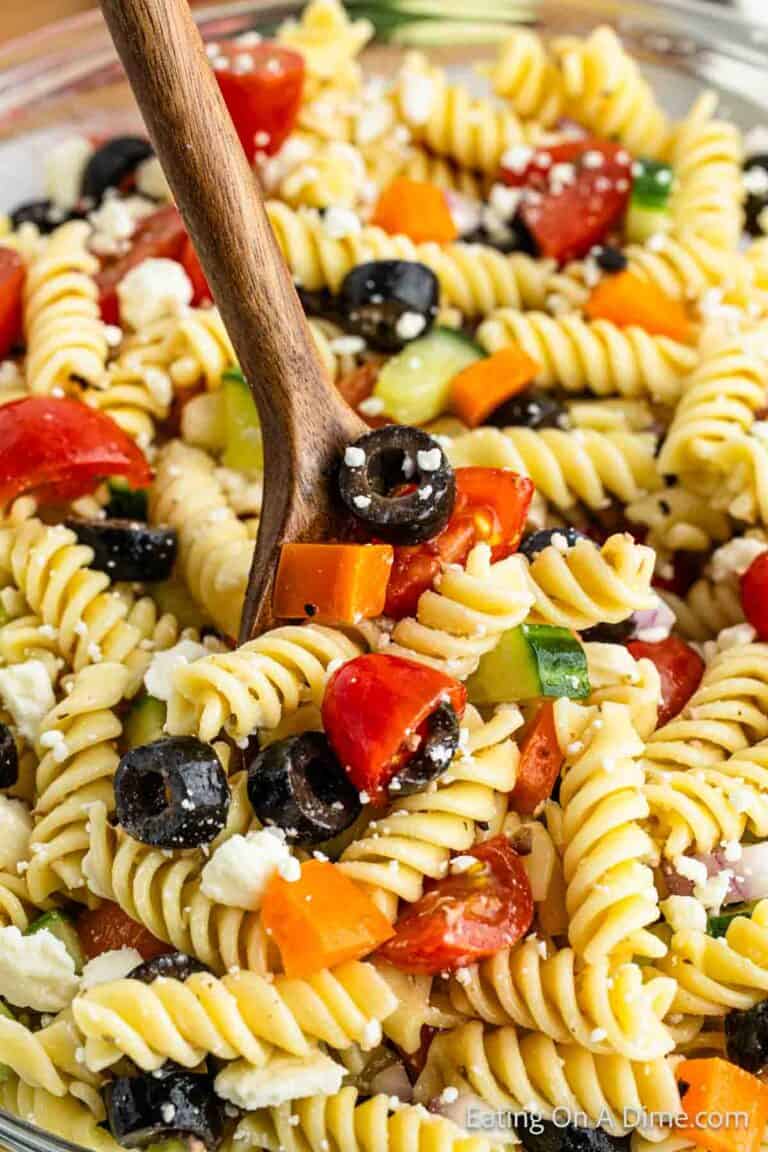 Greek Pasta Salad - Eating on a Dime