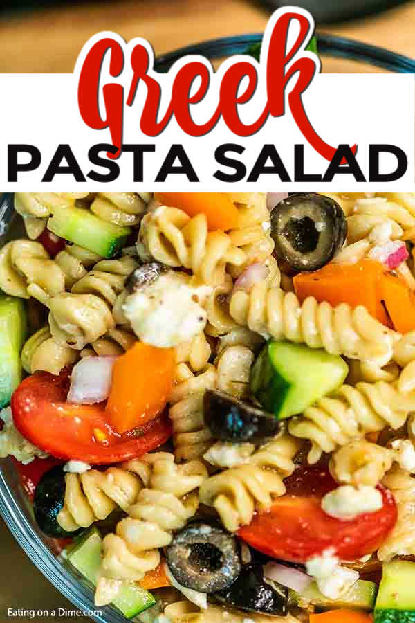 Greek Pasta Salad Recipe - easy Greek pasta salad with feta