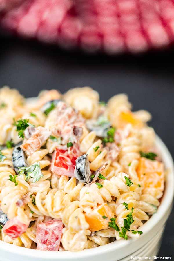 Easy Bacon Ranch Pasta Salad Recipe Chicken Bacon Ranch Pasta Salad Recipbestes