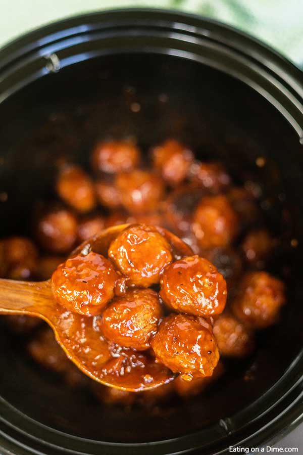 Crockpot BBQ Meatballs - Only 4 simple ingredients!
