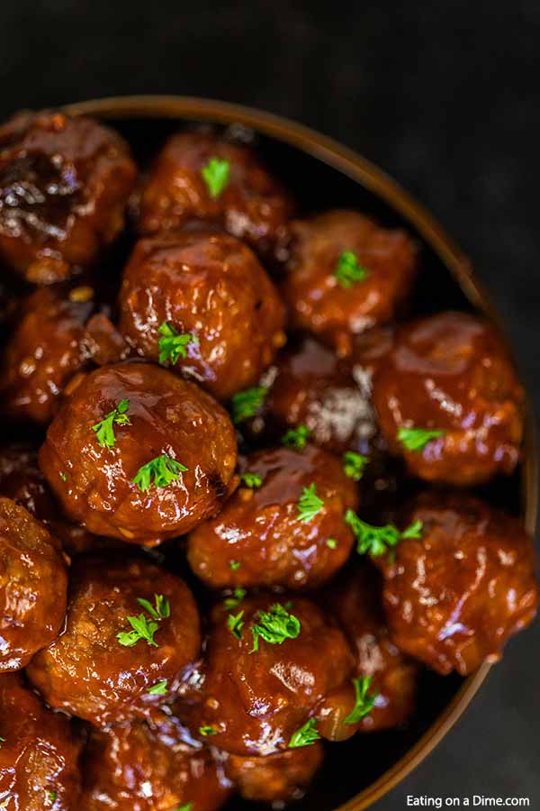 Crockpot BBQ Meatballs - Only 4 simple ingredients!