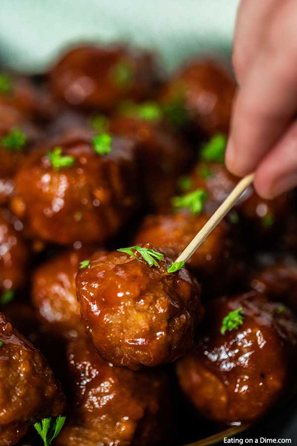 Crockpot BBQ Meatballs - Only 4 simple ingredients!