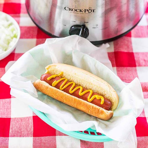 Crock Pot Hot Dogs slow cooker hot dogs for parties and more