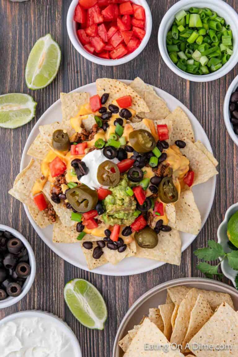 Best Nacho Bar Ideas and Toppings - Eatingonadime.com